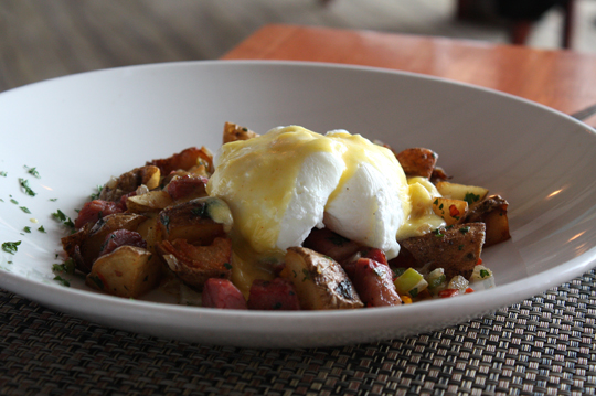A hearty breakfast of corned beef hash to fuel you for a hike afterward.