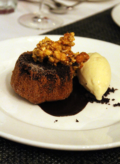 An ever so rich and wonderful peanut butter milk chocolate fondant.