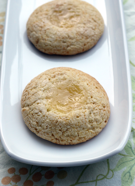 Thumbprint scones filled with sweet-tart, creamy lemon curd.