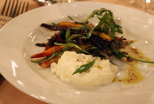 Suzanne Goin's burrata and roasted carrot salad.