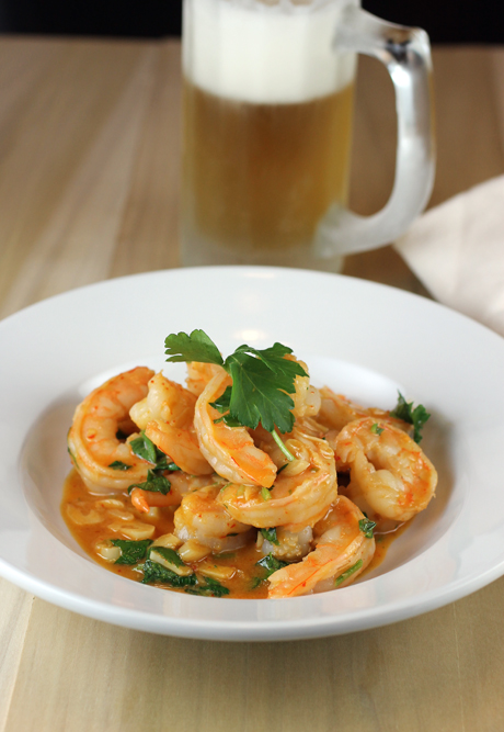 Pour yourself a cold beer to enjoy this easy shrimp dish heady with your favorite bar food-flavors.