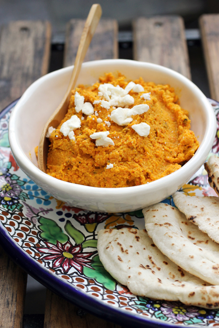 An addicting dip made with roasted carrots.