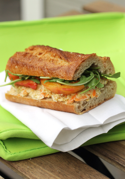 Creamy goat cheese, chickpeas and a dash of cumin give this sandwich real flair.