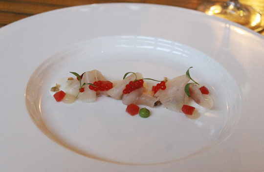 Hamachi with buckwheat.