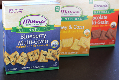 Three of the five new flavors of crackers. (Photo by Carolyn Jung)