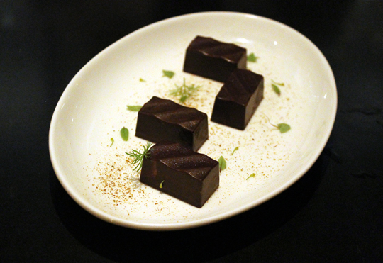 House-made chocolate truffles.