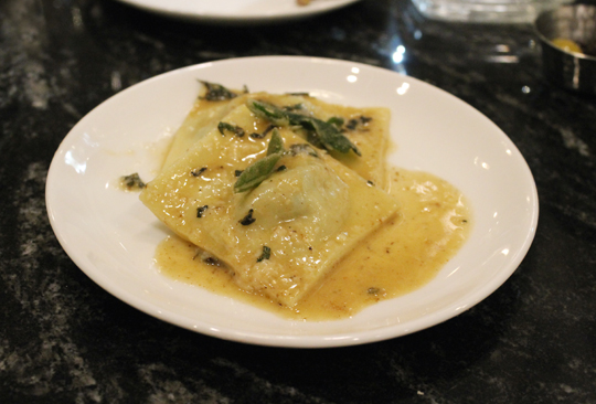 A sample of the exquisite ravioli -- also made in-house.