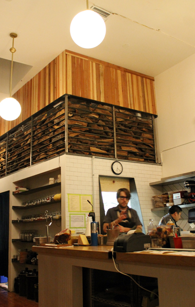 Wood is a major theme here.