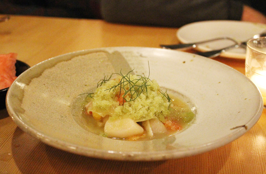 Scallops with citrus and fennel.