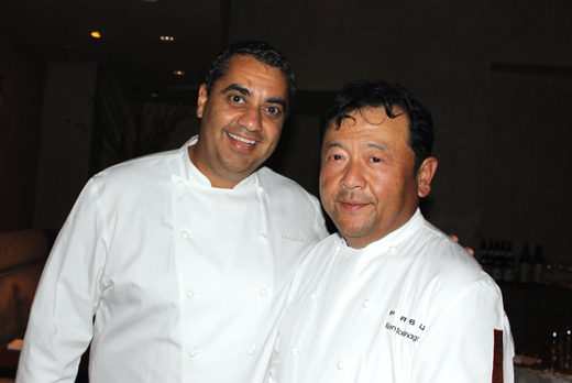 Chefs Michael Mina (left) and Ken Tominaga (right).