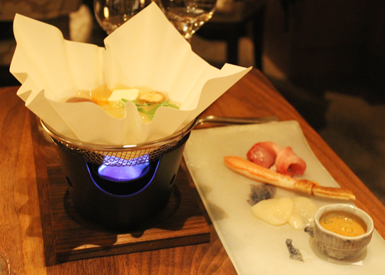 The complete makings for shabu shabu.