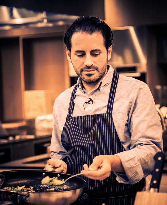Chef Matt Accarrino of SPQR makes gnocchi in the Google kitchen. (Photo courtesy of Google)