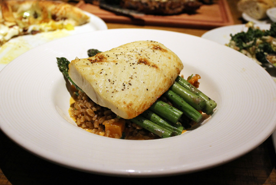 Halibut with farro.