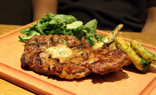 Ribeye with blue cheese butter.