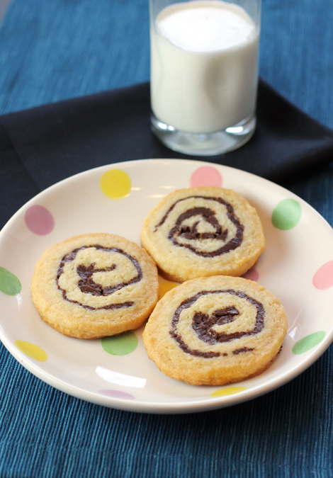 Chocolate and coconut all swirled into one pretty cookie.