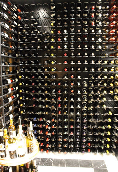The focal-point wine cellar.