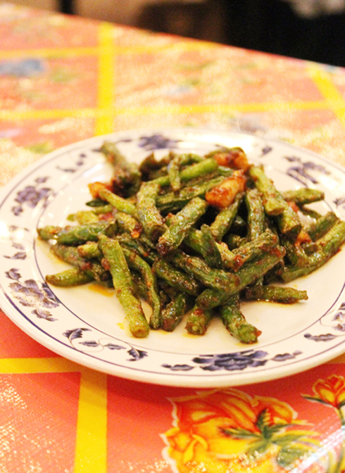 Blistered green beans at Hawker Fare in San Francisco.