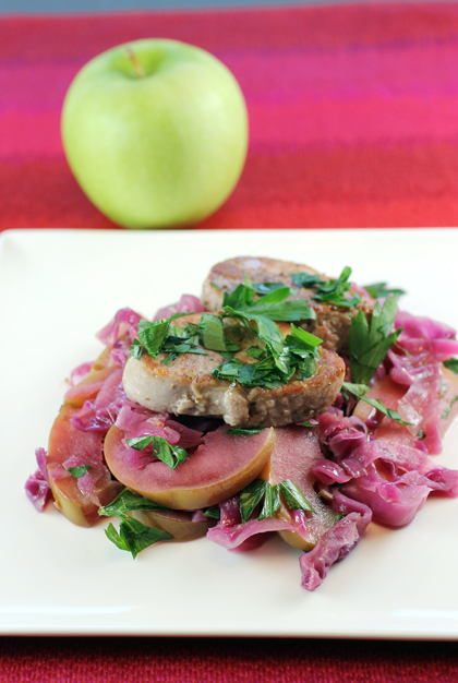 The red cabbage gives the whole dish a pretty-in-pink look.