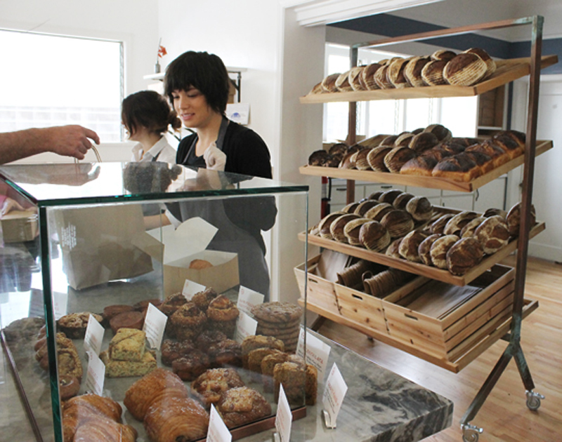Inside the bakery.