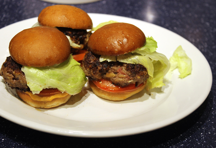 His take on sliders -- these made with shiitakes and parmesan. (Photo by Carolyn Jung)