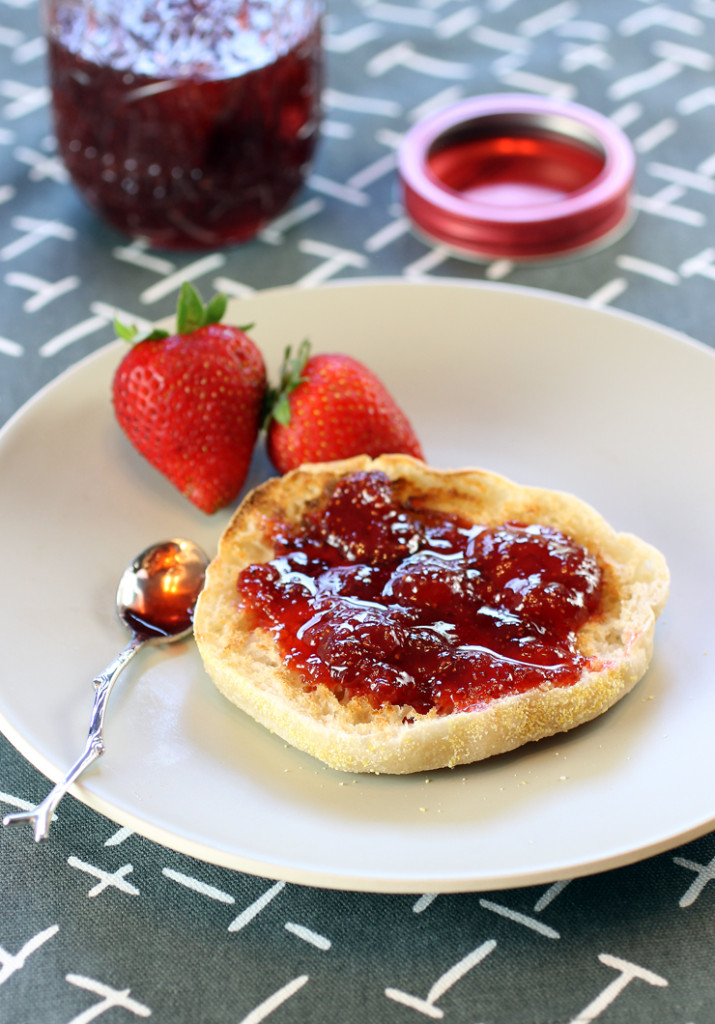 Just fresh strawberries, sugar, home-grown rosemary and lemon juice make up this lovely jam.