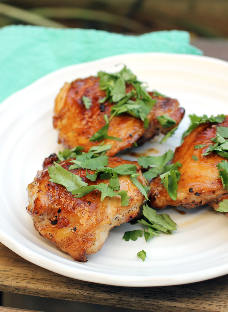 A crowd-pleaser: Grilled chicken with a sticky apricot-hoisin glaze.