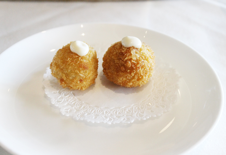 Arancini, warm and crisp on the outside, and creamy inside.