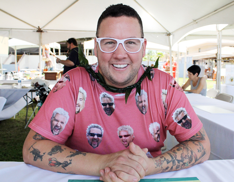 Chef Graham Elliot, who is hilarious. Note the shirt.