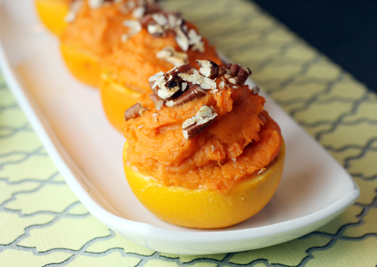 Sweet potatoes imbued with coconut and orange flavor.