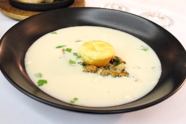 A fanciful cauliflower soup.