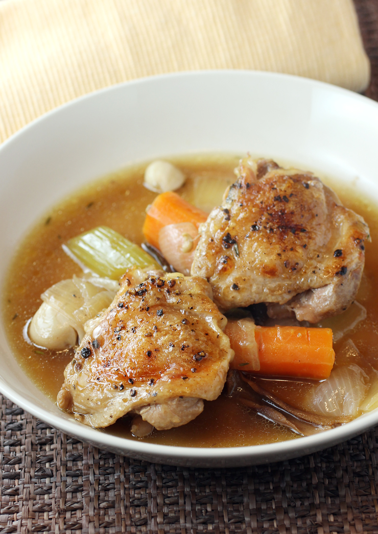 Dried porcini mushrooms add an earthy depth to this comforting chicken dish.