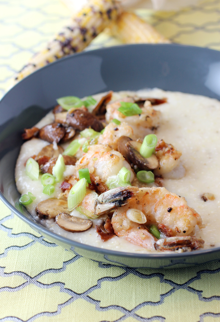 Artisan milled corn stars in this dish of shrimp & grits.