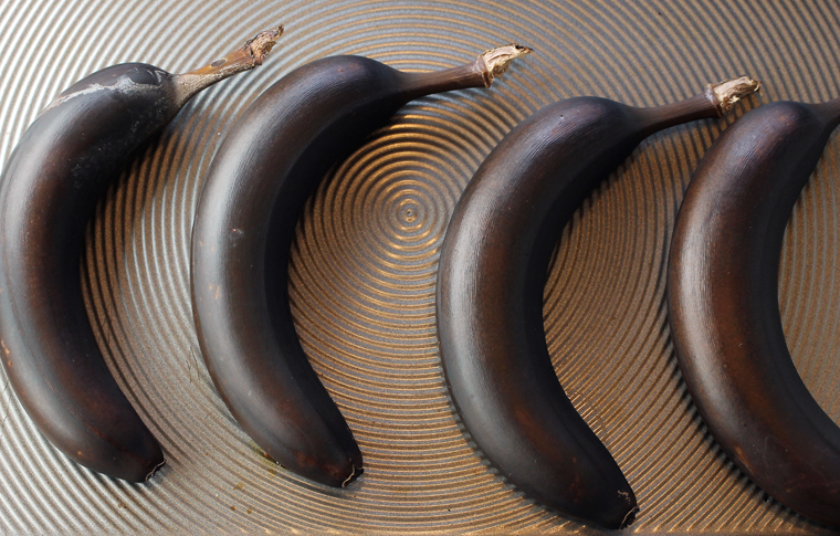Roasting the bananas intensifies their flavor.