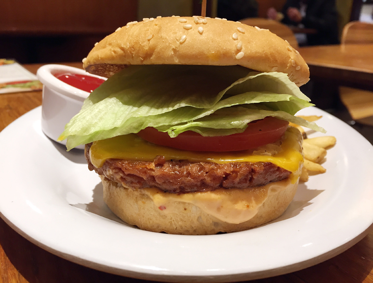 The Beyond Meat Burger at Veggie Grill.