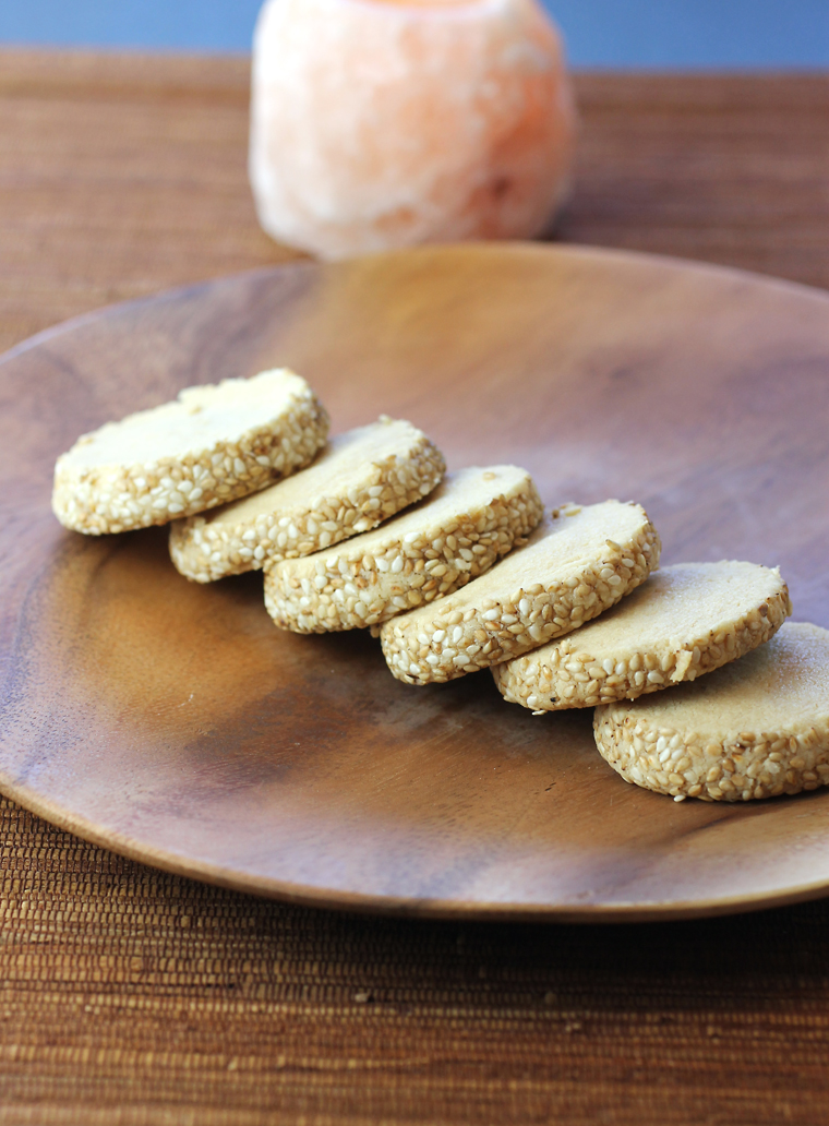 Tender, buttery shortbread made with tahini.