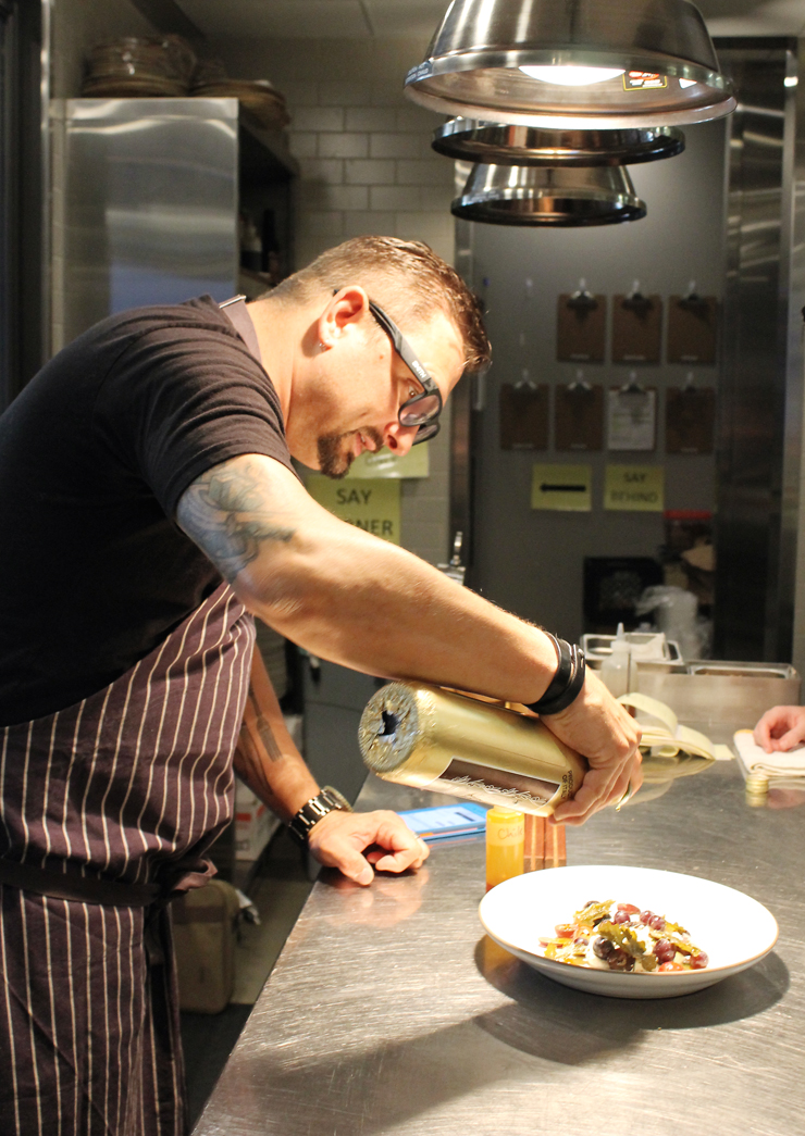 Chef Chris Cosentino in the kitchen of Acacia House.