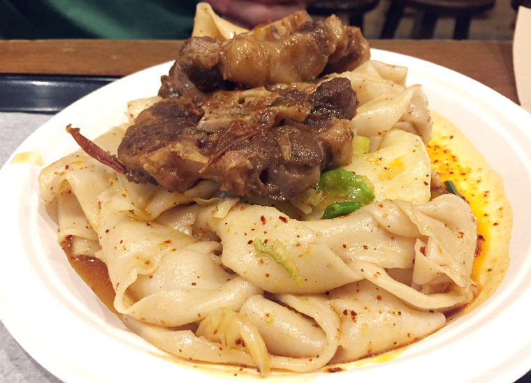 Those same noodles, but with mild oxtail.