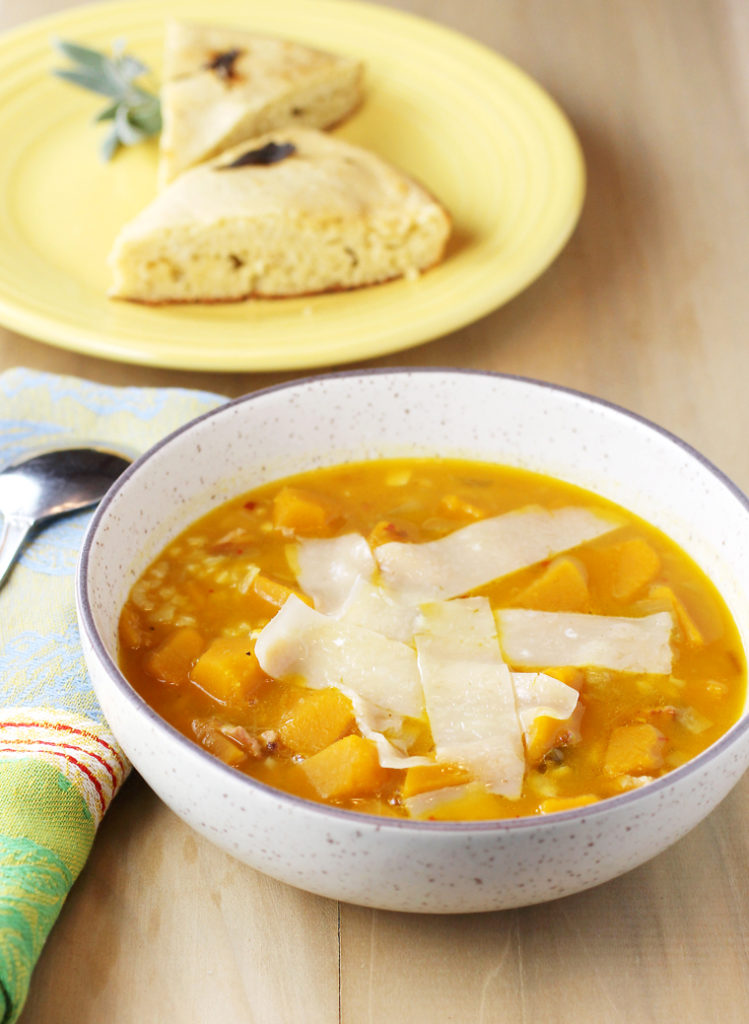 Starting the New Year Warmly with Pumpkin, Pancetta, and Arborio Rice