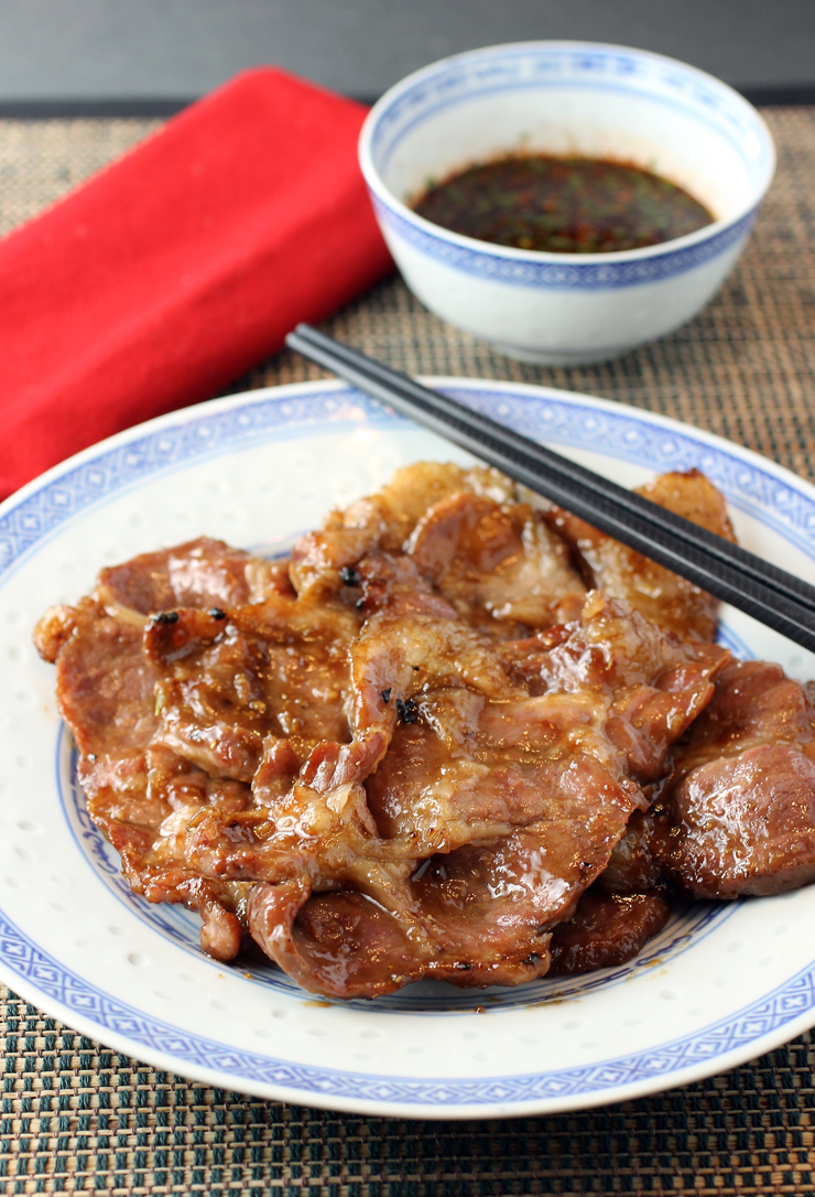 Thinly sliced pork chops grill up fast and sweet, and get a potent dipping sauce.