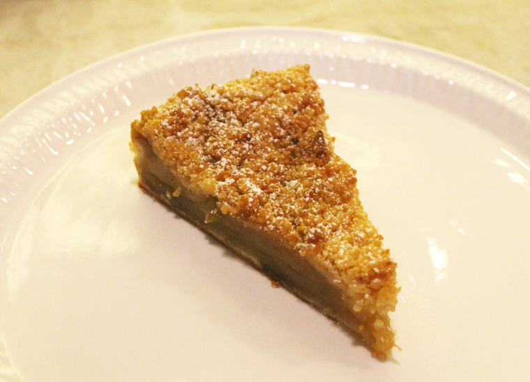 Streusel-topped apple pie.