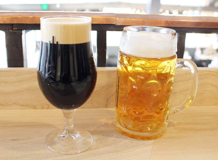 Imperial Peanut Butter Stout (Left) -- yes, peanut butter. And the popular Czechvar lager (Right).