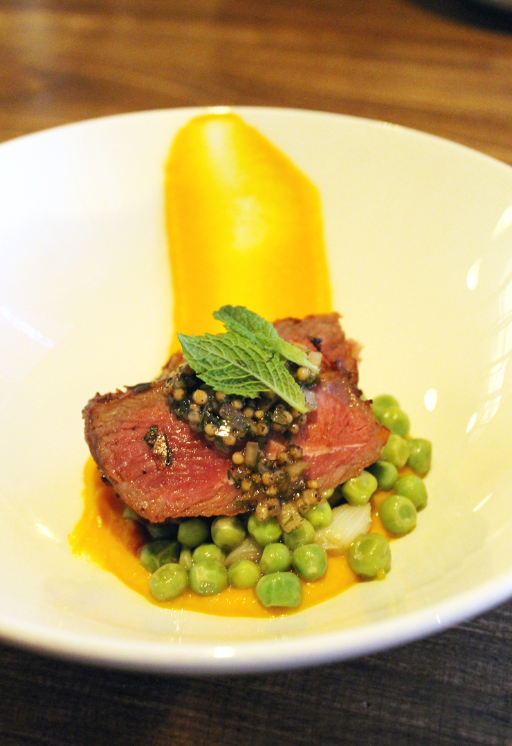 Lamb with carrot puree at Danville Harvest.