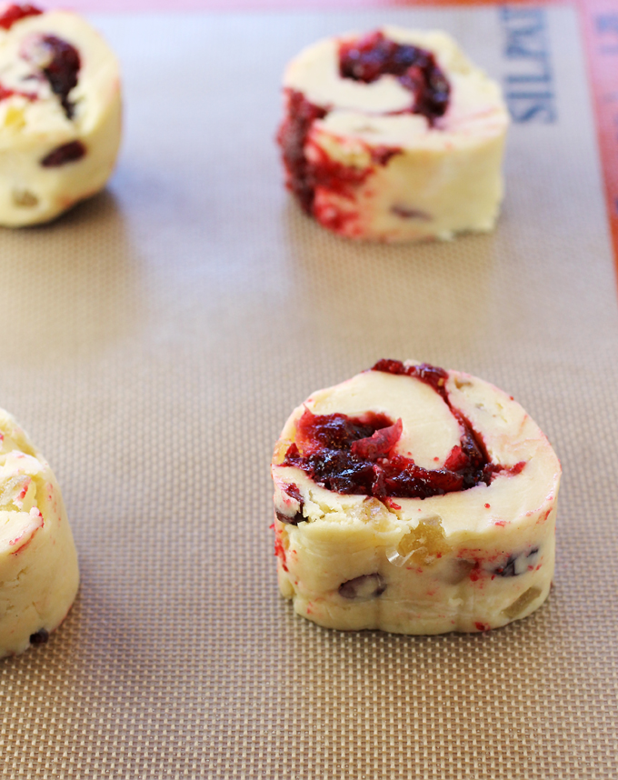 Roll up tightly and cut into pinwheels.