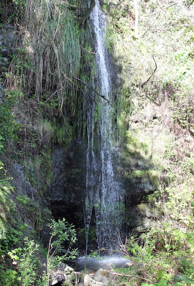 The waterfall on the way down to the beach.