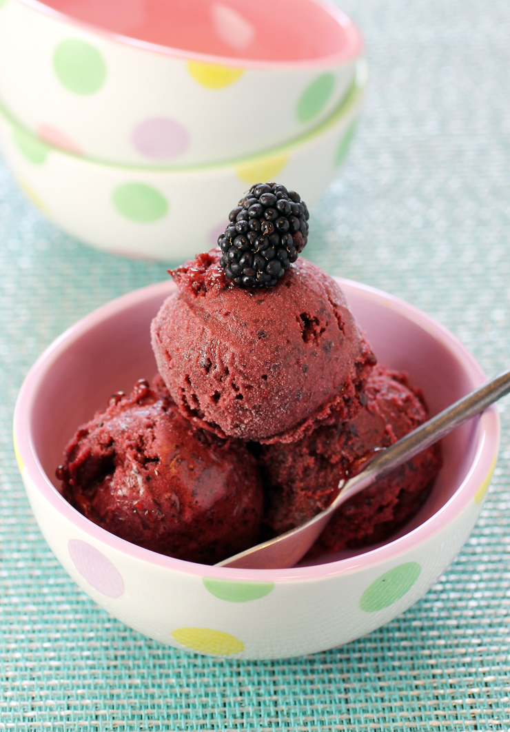 As smooth as it gets -- home-made blackberry sorbet.