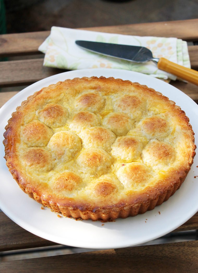 Perfect little mounds grace this intriguing tart.