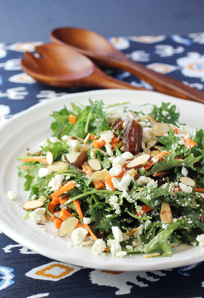 With a mix of dates, almonds, feta and carrots, this kale salad hits all the high notes.