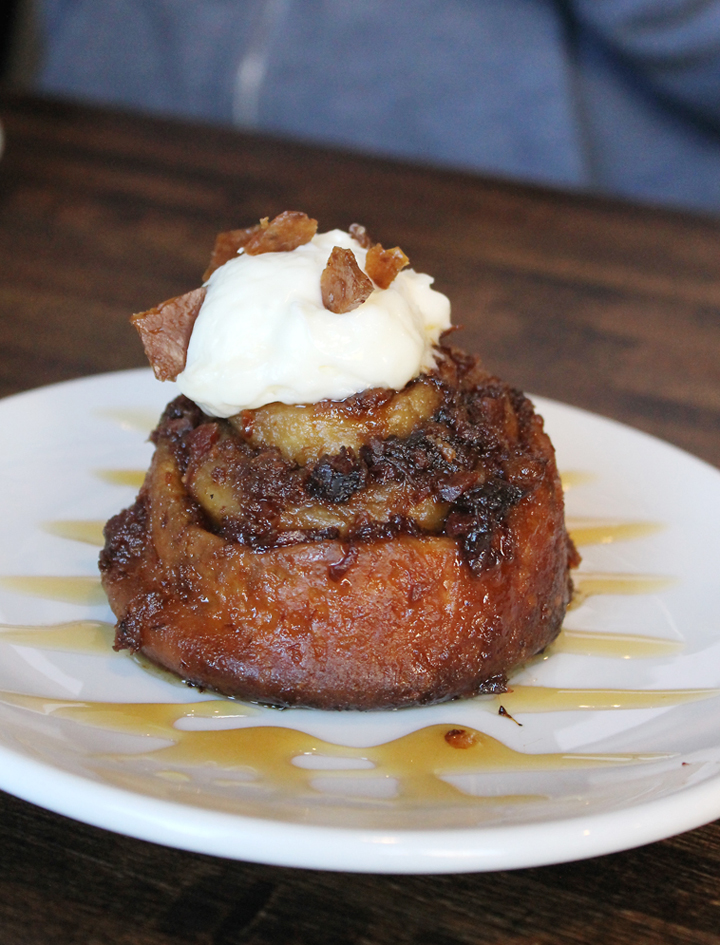 A sticky bun for bacon lovers.