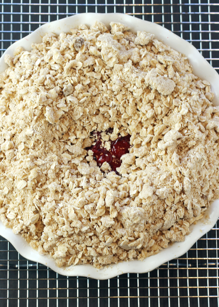 It looks like you're piling on a mountain of streusel.