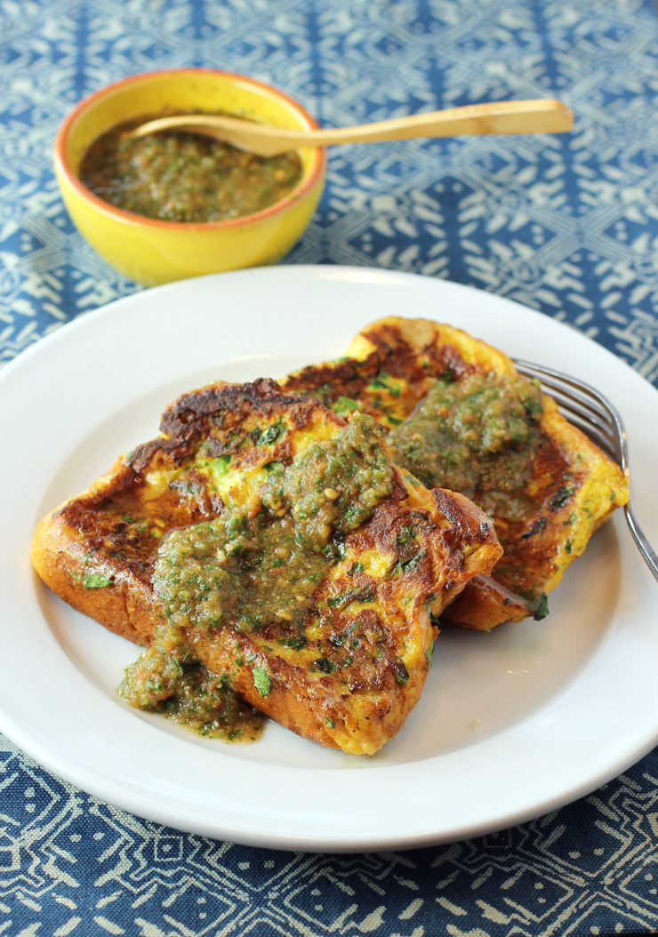 French toast gets a savory makeover with Indian spices.